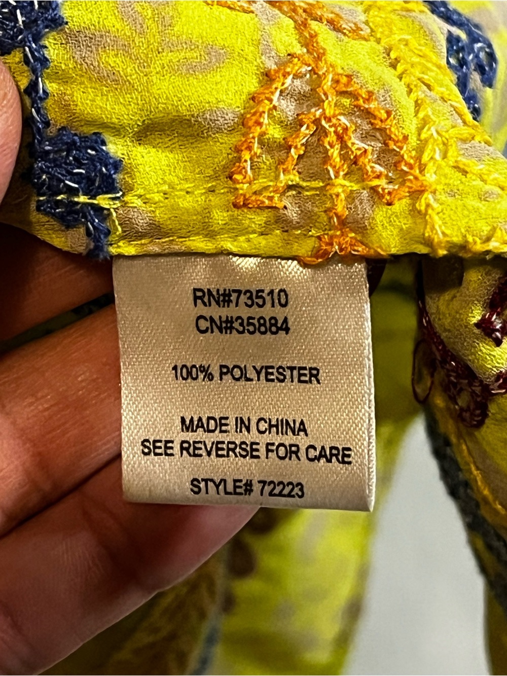 Boho Yellow Floral Embroidered Tunic Dress - Picture 6 of 8